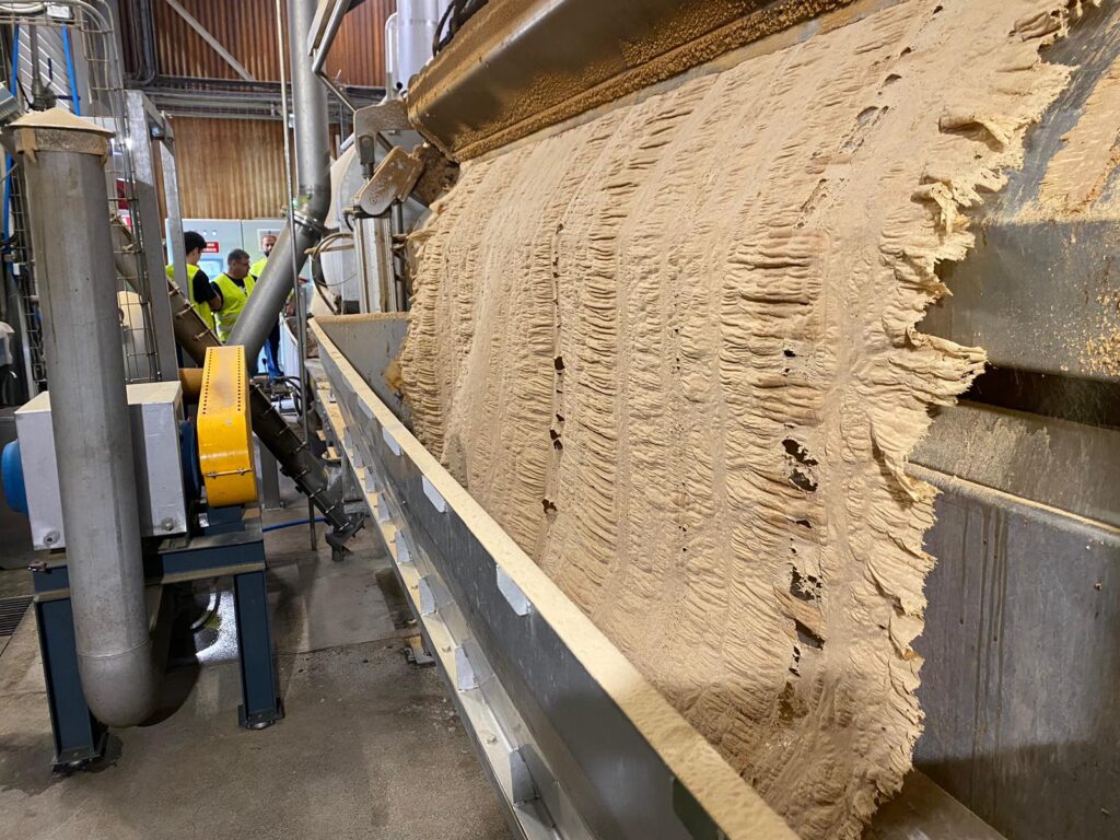 Fresh yeast paper being cut on drum drier 2 